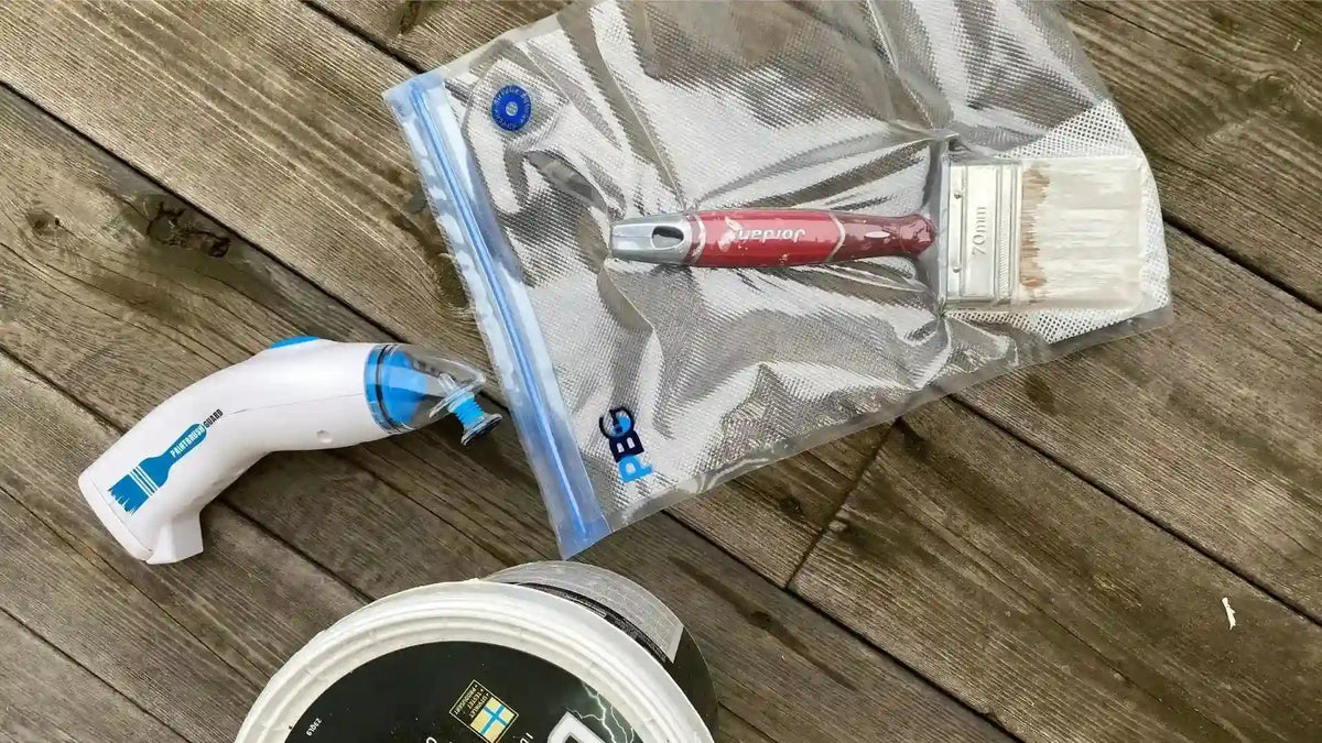 Save time with Paintbrush Guard vacuum storage! Seal brushes in seconds, skip 15-minute cleanups, and keep them ready for months. Eco-friendly and efficient!
