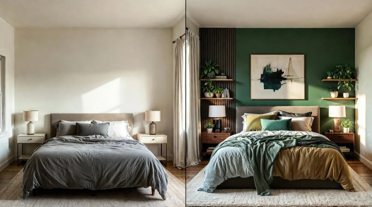Accent Walls in Bedrooms:  Ideas that blend color, texture, and personality to create a cozy, inviting space perfect for relaxation and style in your home.