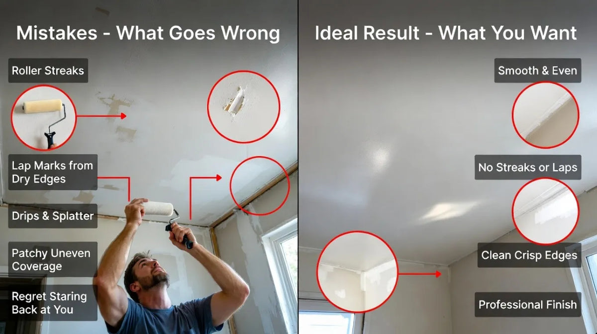 Common Mistakes in Interior Ceiling Painting: Discover the top blunders folks make when painting interior ceilings, plus handy tricks to dodge them entirely. 