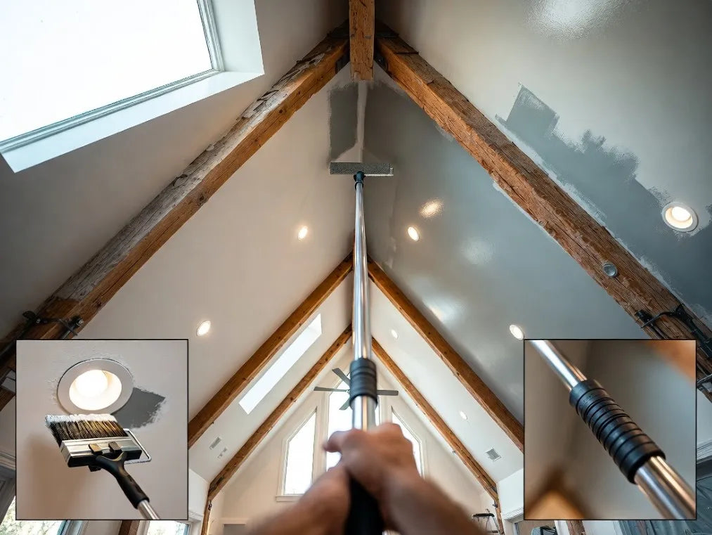 How to paint vaulted ceilings without scaffolding? Grab an extension pole, a good edger, and follow this practical step-by-step approach for clean results.