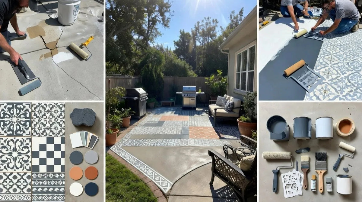 How to Paint Concrete Patios: Design Ideas