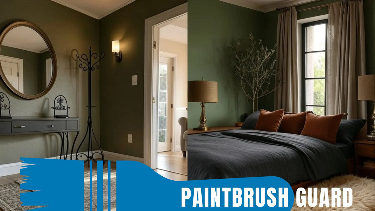 Transform your home with Ripe Olive green Interior paint. Its rich, earthy tone adds warmth & elegance to every room, perfect for cozy, sophisticated spaces.