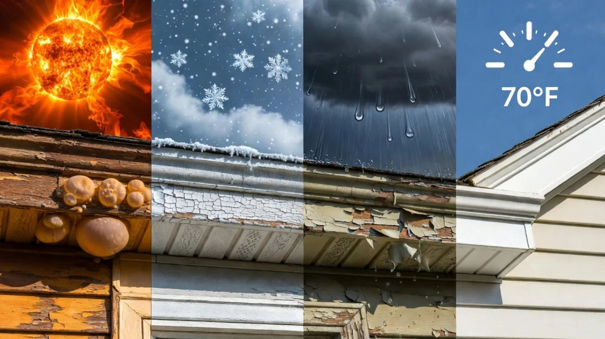 Can you paint exterior trim in extreme heat, cold, high humidity or rain? Learn the real risks and pro workarounds to avoid blistering, peeling and failure.