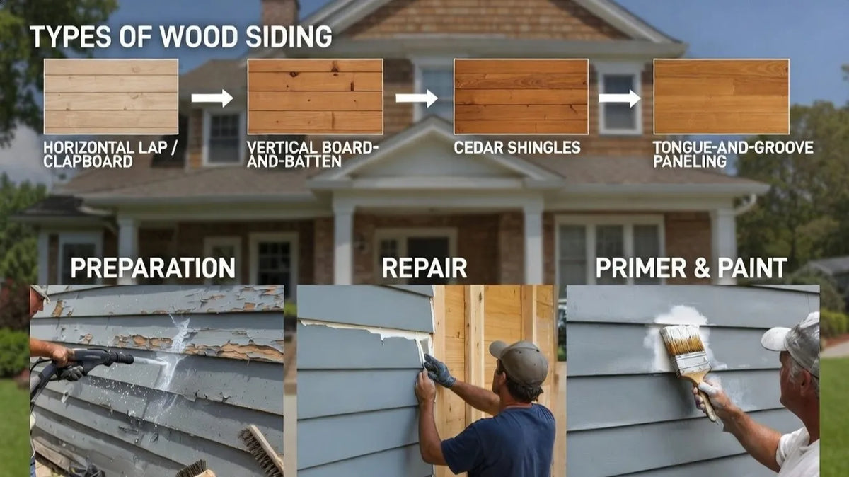 Painting exterior wood siding. From types of siding and best paints to step-by-step techniques, preparation tips, and maintenance advice for a durable finish.