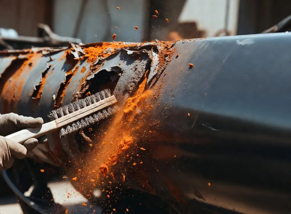 Step-by-step repair for rust-damaged painted metal.
