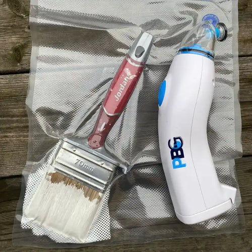 How do you save time with Paintbrush Guard vacuum storage?