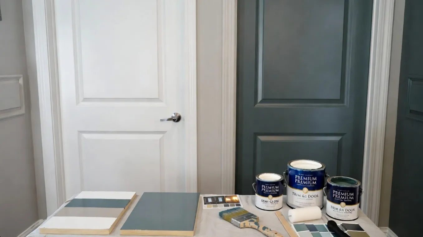 Tips for matching or contrasting doors with surrounding trim.Advice: Use same paint/sheen on doors and trim for seamless look, or door in accent color with trim in neutral. Prep both surfaces together, paint in same session for consistency.