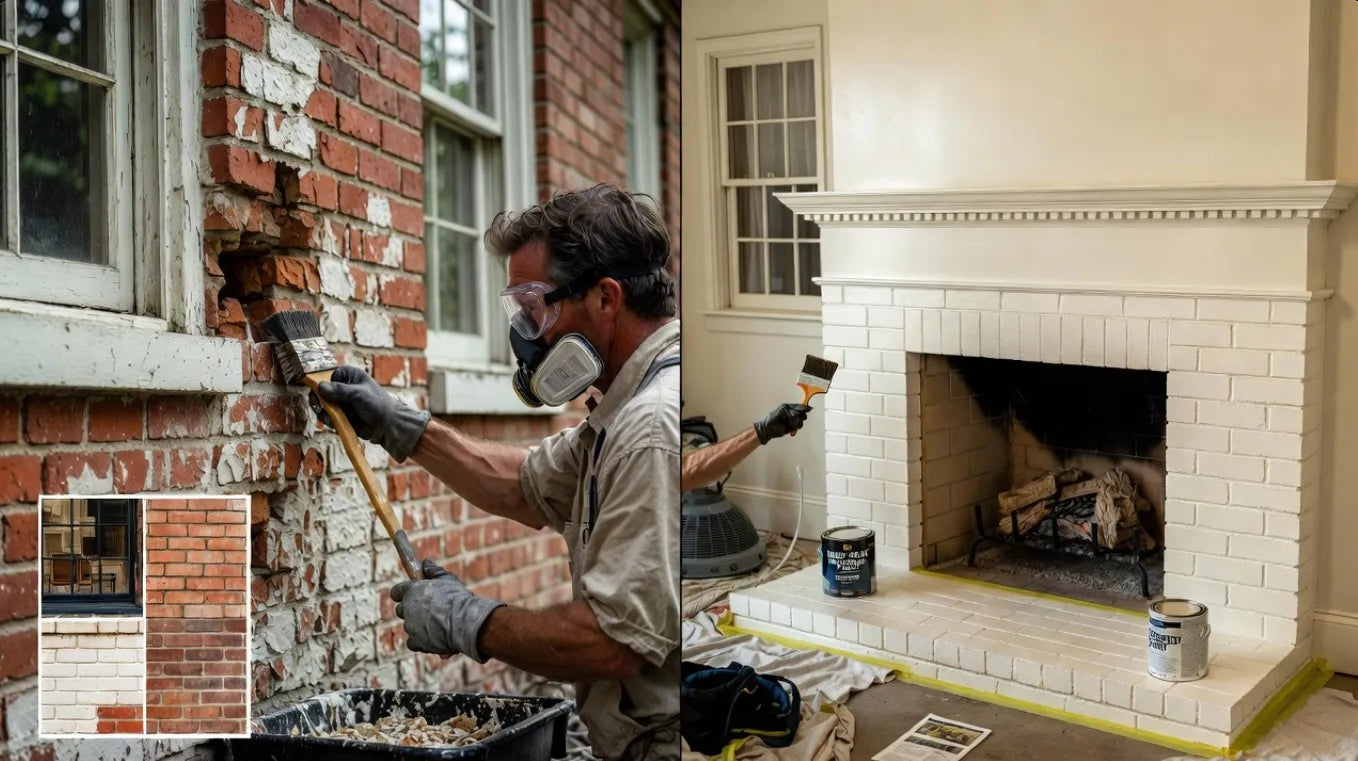 How to paint brick fireplaces (inside & outside)