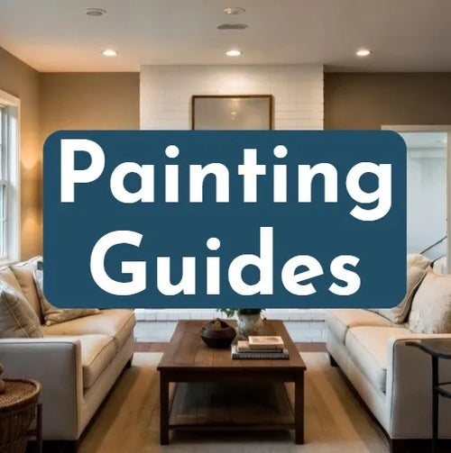 Living room with 'Painting Guides' text overlay